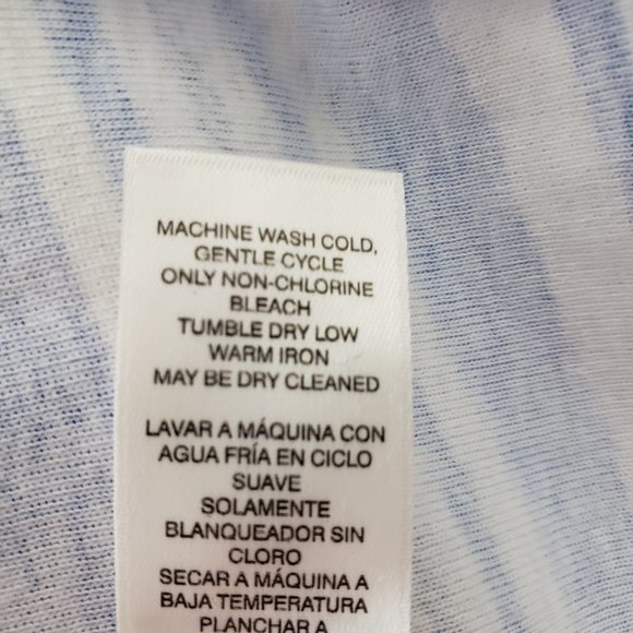 Chico's Blue and White Striped Short Sleeve Tee - Picture 6 of 6